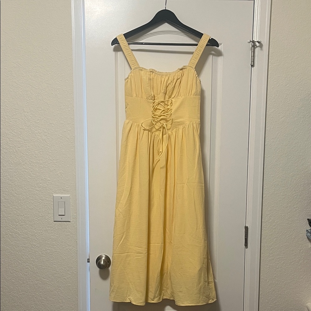 Commense Yellow Midi Dress